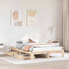 vidaXL tömör fenyőfa ágy matrac nélkül 140 x 190 cm ágy és ágykellék