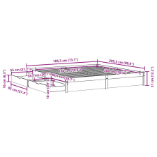 vidaXL tömör fenyőfa ágy matrac nélkül 180 x 200 cm ágy és ágykellék