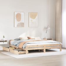 vidaXL tömör fenyőfa ágy matrac nélkül 200 x 200 cm ágy és ágykellék