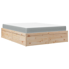 vidaXL tömör fenyőfa ágy matraccal 120 x 200 cm ágy és ágykellék