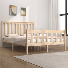 vidaXL Tömör fenyőfa ágykeret 120 x 190 cm (4FT Small Double) ágy és ágykellék
