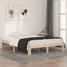 vidaXL tömör fenyőfa ágykeret 135 x 190 cm (4FT6 Double) ágy és ágykellék