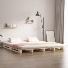vidaXL tömör fenyőfa ágykeret 140 x 200 cm ágy és ágykellék