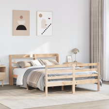vidaXL tömör fenyőfa ágykeret fejtámlával 120 x 190 cm ágy és ágykellék