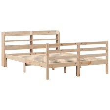 vidaXL tömör fenyőfa ágykeret fejtámlával 120 x 200 cm (3306643) ágy és ágykellék