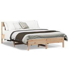 vidaXL tömör fenyőfa ágykeret fejtámlával 135 x 190 cm ágy és ágykellék