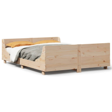 vidaXL tömör fenyőfa ágykeret fejtámlával 135 x 190 cm ágy és ágykellék