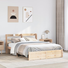 vidaXL tömör fenyőfa ágykeret fejtámlával 135 x 190 cm ágy és ágykellék