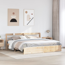 vidaXL tömör fenyőfa ágykeret fejtámlával 200 x 200 cm ágy és ágykellék