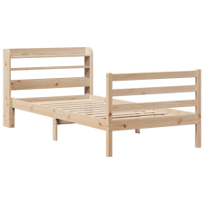 vidaXL tömör fenyőfa ágykeret fejtámlával 90 x 200 cm (3306639) ágy és ágykellék
