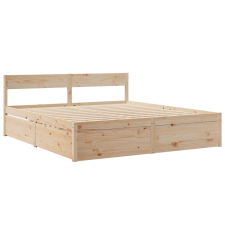 vidaXL tömör fenyőfa ágykeret fiókkal 180 x 200 cm ágy és ágykellék