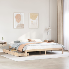 vidaXL tömör fenyőfa ágykeret fiókkal 180 x 200 cm ágy és ágykellék
