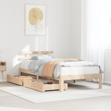 vidaXL tömör fenyőfa ágykeret fiókokkal 75 x 190 cm ágy és ágykellék