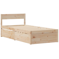 vidaXL tömör fenyőfa ágykeret fiókokkal 90 x 190 cm ágy és ágykellék