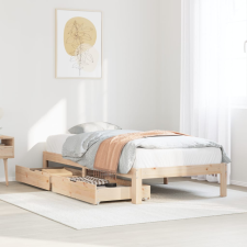 vidaXL tömör fenyőfa ágykeret fiókokkal 90 x 190 cm ágy és ágykellék
