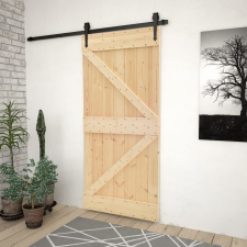 vidaXL tömör fenyőfa ajtó 90 x 210 cm építőanyag