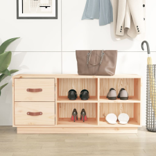 vidaXL tömör fenyőfa cipőtároló pad 100 x 34 x 45 cm bútor