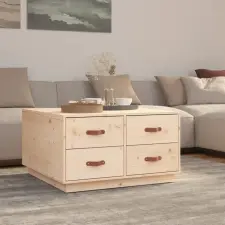 vidaXL tömör fenyőfa dohányzóasztal 80x80x45 cm bútor