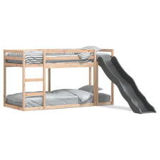 vidaXL tömör fenyőfa emeletes ágy csúszdával és létrával 90 x 190 cm ágy és ágykellék