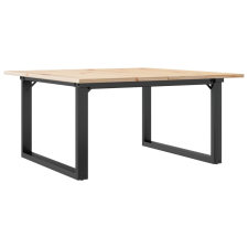 vidaXL tömör fenyőfa és öntöttvas dohányzóasztal O-vázzal 90x90x45 cm bútor