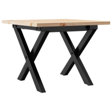 vidaXL tömör fenyőfa és öntöttvas dohányzóasztal X-vázzal 40x40x35 cm bútor