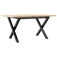 vidaXL tömör fenyőfa és öntöttvas dohányzóasztal X-vázzal 80x50x40 cm bútor