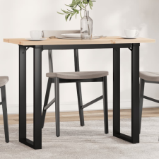 vidaXL tömör fenyőfa és öntöttvas étkezőasztal O-vázzal 100x50x75,5 cm bútor