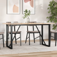 vidaXL tömör fenyőfa és öntöttvas étkezőasztal O-vázzal 140x80x75 cm bútor