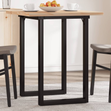 vidaXL tömör fenyőfa és öntöttvas étkezőasztal O-vázzal 60x60x75,5 cm bútor