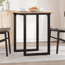 vidaXL tömör fenyőfa és öntöttvas étkezőasztal O-vázzal 60x60x75 cm bútor