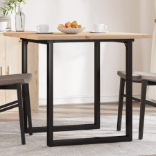 vidaXL tömör fenyőfa és öntöttvas étkezőasztal O-vázzal 90x90x75,5 cm bútor