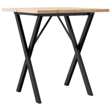 vidaXL tömör fenyőfa és öntöttvas étkezőasztal X-vázzal 70x70x75,5 cm bútor