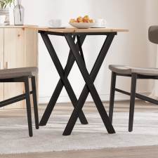 vidaXL tömör fenyőfa és öntöttvas étkezőasztal X-vázzal 80x50x75 cm bútor