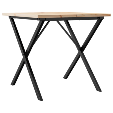 vidaXL tömör fenyőfa és öntöttvas étkezőasztal X-vázzal 90x90x75,5 cm bútor