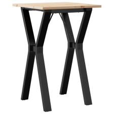 vidaXL tömör fenyőfa és öntöttvas étkezőasztal Y-vázzal 50x50x75 cm bútor