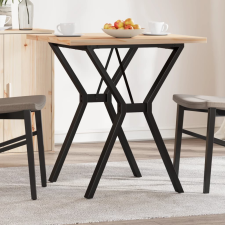 vidaXL tömör fenyőfa és öntöttvas étkezőasztal Y-vázzal 70x70x75,5 cm bútor