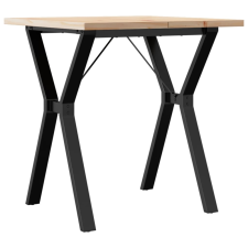 vidaXL tömör fenyőfa és öntöttvas étkezőasztal Y-vázzal 70x70x75,5 cm kerti bútor