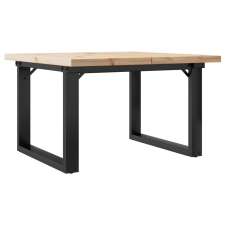 vidaXL tömör fenyőfa és öntöttvas O-vázú dohányzóasztal 70x70x40,5 cm bútor
