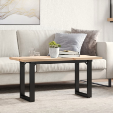 vidaXL tömör fenyőfa és öntöttvas O-vázú dohányzóasztal 90x40x45,5 cm bútor
