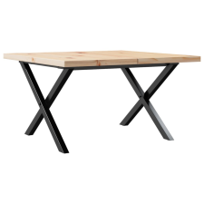 vidaXL tömör fenyőfa és öntöttvas X-vázú dohányzóasztal 60x60x40,5 cm bútor