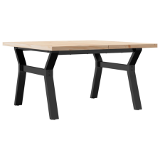 vidaXL tömör fenyőfa és öntöttvas Y-vázú dohányzóasztal 80x80x45,5 cm bútor