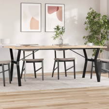 vidaXL tömör fenyőfa és öntöttvas Y-vázú étkezőasztal 200x100x75,5 cm bútor