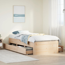 vidaXL tömör fenyőfa fiókos ágykeret matrac nélkül 75 x 190 cm ágy és ágykellék