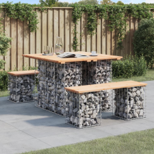 vidaXL tömör fenyőfa gabion kerti pad 100x102x72 cm kerti bútor
