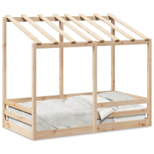 vidaXL tömör fenyőfa gyerekágy tetővel 70 x 140 cm gyermekágy