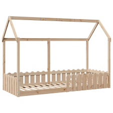 vidaXL tömör fenyőfa házikó gyerekágykeret 80 x 200 cm (850689) ágy és ágykellék