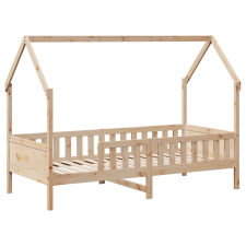 vidaXL tömör fenyőfa házikó gyerekágykeret 90 x 200 cm (850701) ágy és ágykellék