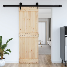 vidaXL tömör fenyőfa istálló stílusú ajtó 80x210 cm építőanyag
