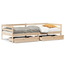 vidaXL tömör fenyőfa kanapéágy fiókkal 90 x 200 cm (3302047) ágy és ágykellék