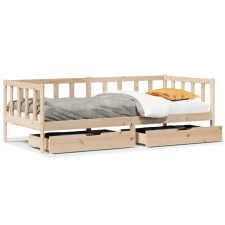 vidaXL tömör fenyőfa kanapéágy fiókkal 90 x 200 cm (3302071) ágy és ágykellék